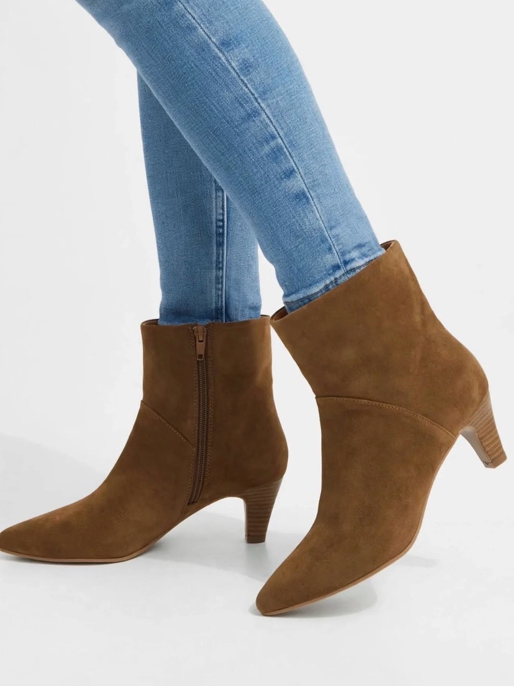Universal Thread Tan Suede Pointed Ankle Booties